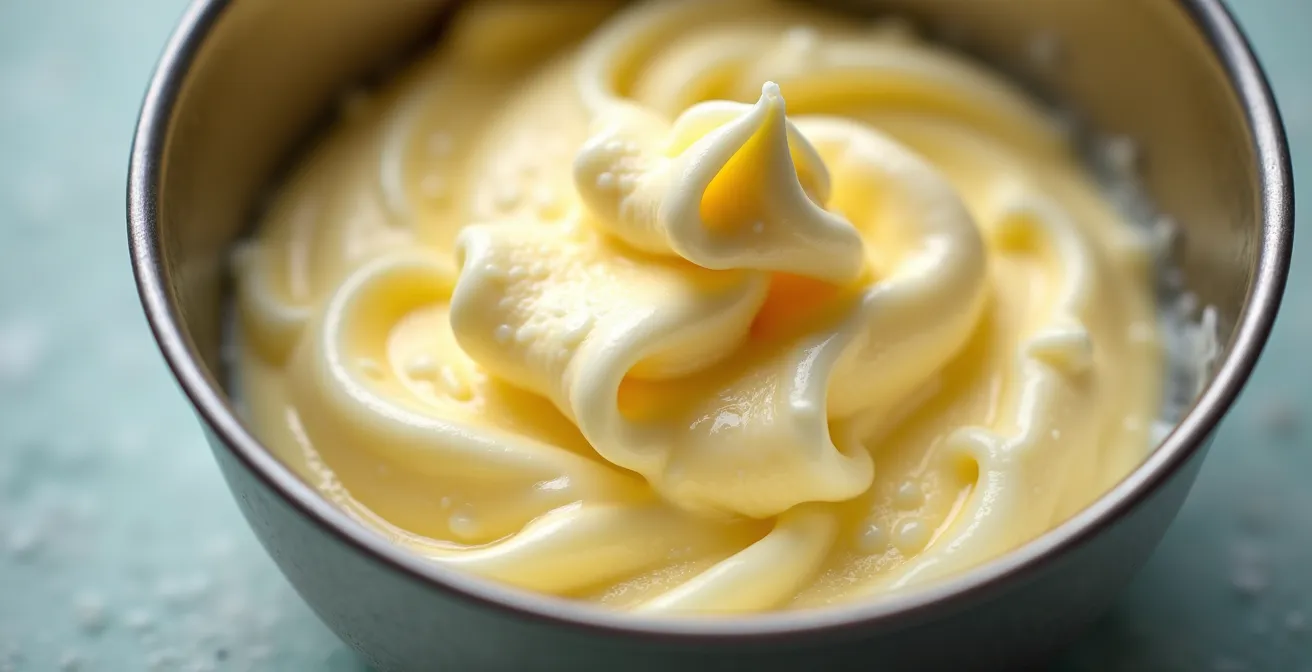 Texture du beurre pommade à température idéale pour la pâtisserie