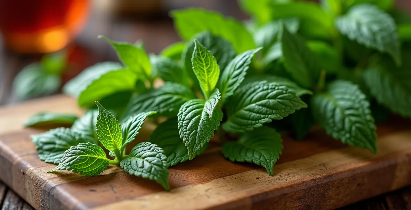 Séparation des tiges et feuilles de menthe pour une utilisation optimale
