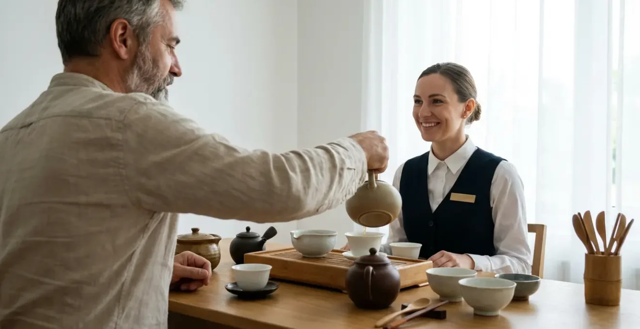 Expert thé formant personnel hôtelier aux techniques de service